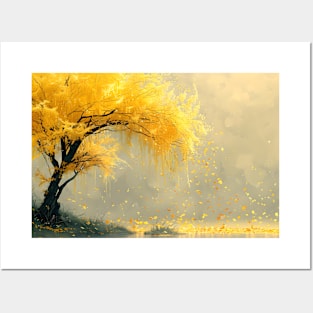 yellow tree Posters and Art